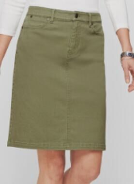 Talbots Plus Army Green Cotton Twill Skirt sz 18W